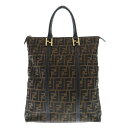 FENDI(フェンディ) ズッカ トートバッグ ハンドバッグ ブラウン キャンバス【中古】【程度B】【カラーブラウン】【オンライン限定商品】