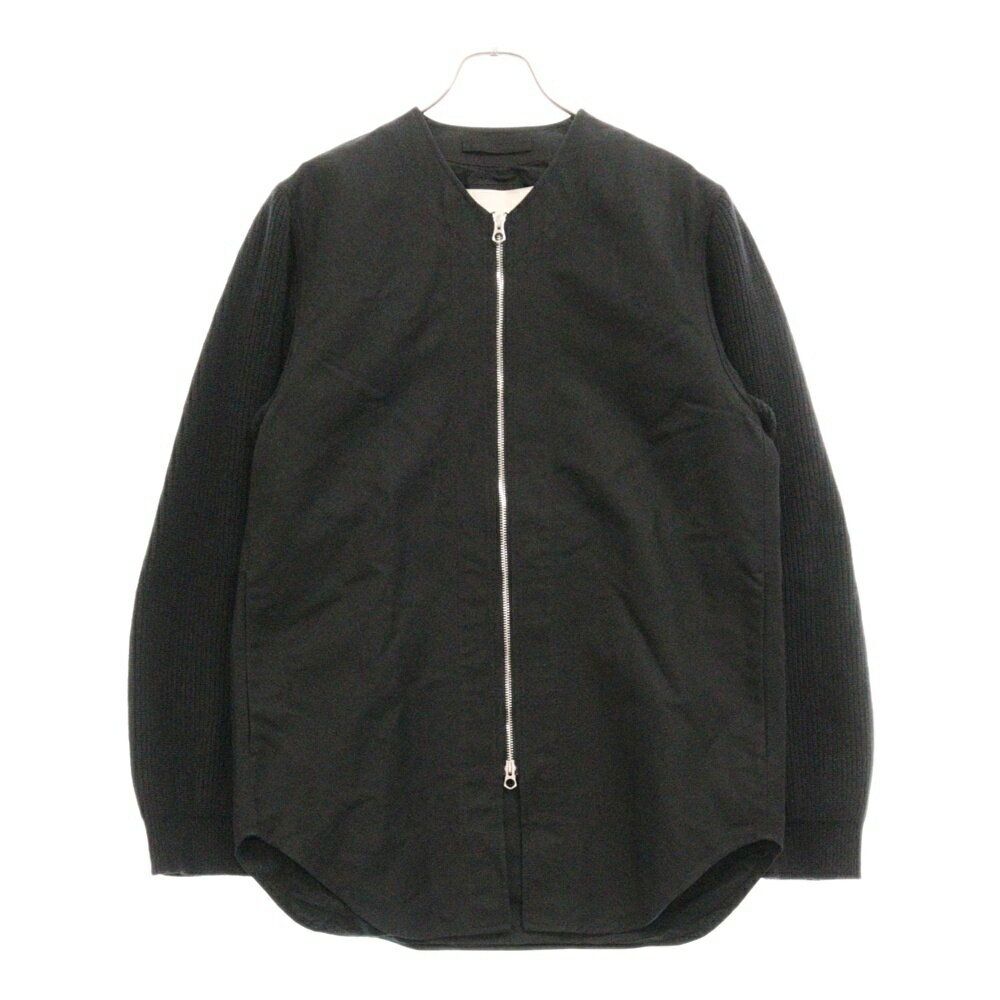 JIL SANDER(ジルサンダー) サイズ:46 Vネック ニット切替 ジップアップ ブルゾン ブ
