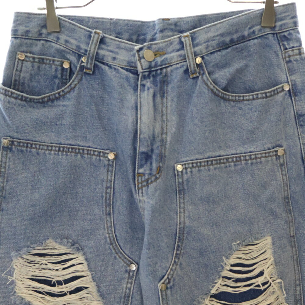 OY(オーワイ) サイズ:1 DESTROYED PANEL PANTS ダメージ加工 パネル デニムパンツ インディゴ【中古】【程度B】【カラー14067】【オンライン限定商品】