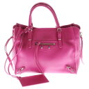 BALENCIAGA(バレンシアガ) ペーパー ミニ ハンドバッグ 2wayバッグ ショルダーバッグ ピンク レザー 357333【中古】【程度A】【カラーピンク】【取扱店舗BRING渋谷ANNEX店】
