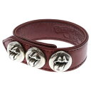 CHROME HEARTS(クロムハーツ) 3BTN 2SNP リップアンドタン3ボタン2スナップ レザーブレスレット レッド【中古】【程度B】【カラーレッド】【取扱店舗BRING札幌店】(4)