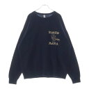 WACKO MARIA(ワコマリア) サイズ:XL 56 タトゥースタジオ クルーネック ロングスリーブ トレーナー ネイビー【中古】【程度B】【カラーネイビー...