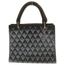 CHROME HEARTS(クロムハーツ) ダガー クロス BSフレア チャーム キルティング ラムレザートートバッグ ハンドバッグ ブラック【中古】【程度B】...