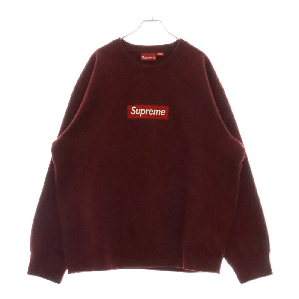 SUPREME(シュプリーム) サイズ:L 22AW Box Logo Sweatshirt ボックスロゴ クルーネック 長袖 スウェット トレーナー バーガンディー【中古】【程度A】【カラーレッド】【オンライン限定商品】