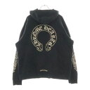 CHROME HEARTS(クロムハーツ) サイズ:XL Horseshoe L/S Tee バックホースシュー 袖フローラルクロスプリント プルオーバーパーカ...