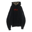 cvtvlist(カタリスト) サイズ:L 20SS USUAL LOGO HOODIE ユージュアル ロゴエンブロイダリー プルオーバーパーカー フーディー ブラック/レッド【中古】【程度B】【カラーブラック】【オンライン限定商品】(4)
