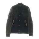 CHROME HEARTS(クロムハーツ) サイズ:M LETTERMAN レターマン CHマルチレザーパッチレザースリーブブルゾン ジャケット ブラック/シルバー【中古】【程度B】【カラーブラック】【取扱店舗OneStyle新宿店】