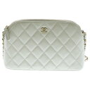 CHANEL(シャネル) マトラッセ ココマーク チェーンクラッチバッグ キャビアスキン ショルダーバッグ ホワイト ゴールド金具 AP4016【中古】【程度A】【カラーホワイト】【取扱店舗BRING京都河原町店】
