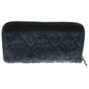 CHROME HEARTS(クロムハーツ) REC F ZIP QUILTED セメタリークロスキルティングレザーウォレット財布【中古】【程度B】【カラーシルバ...
