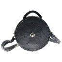 CHROME HEARTS(クロムハーツ) BLUE MOON BABY ブルームーンベイビー クロス装飾レザーショルダーバッグ【中古】【程度B】【カラーブラッ...