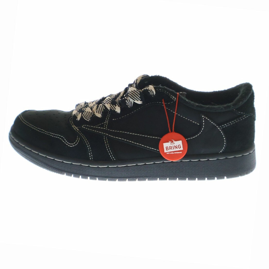 NIKE(ナイキ) サイズ:27.0cm ×トラヴィススコット エアジョーダン1 ブラックファントム ローカットスニーカー US9/27.0cm DM7866-001【中古】【程度A】【カラーブラック】【取扱店舗渋谷】