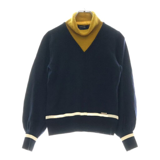 LOVELESS(ラブレス) サイズ:34 ロゴプレート レイヤード タートルネックニットセーター 62N65-822-28 イエロー/ネイビー【中古】【程度A】【カラーイエロー】【取扱店舗BRING福岡天神店】 LOVELESS(ラブレス) サイズ:34 ロゴプレート レイヤード タートルネックニットセーター 62N65-822-28 イエロー/ネイビー【中古】【程度A】【カラーイエロー】【取扱店舗BRING福岡天神店】
