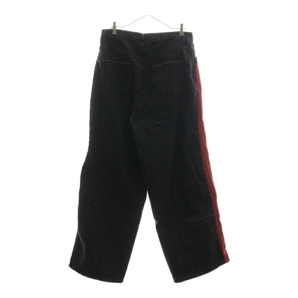 Saint Martin(セントマーティン) サイズ:L サイドライン ワイド デニム バギーパンツ レッド/ブラック【中古】【程度B】【カラーレッド】【オンライン限定商品】