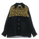 WACKO MARIA(ワコマリア) サイズ:M 22AW TWO-TONE 50'S SHIRT L/S TYPE-2 ツートン コーデュロイレオパード切り替え 長袖シャツ ブラック【中古】【程度B】【カラーブラック】【取扱店舗BRING渋谷ANNEX店】