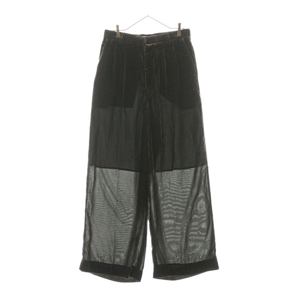 MASU(エムエーエスユー) サイズ:48 24AW VELVET WIDE TROUSERS ベルベット ワイルパンツ グレー MPFW-PT2024【新古品/中古】【程度S】【カラーグレー】【取扱店舗BRING渋谷ANNEX店】