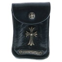 CHROME HEARTS(クロムハーツ) CIGARETTE CASE スモールCHクロス装飾レザーシガレットケース ブラック【中古】【程度B】【カラーブラッ...