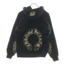 CHROME HEARTS(クロムハーツ) サイズ:S OLD FLORAL Hoodie オールドモデル 裏地サーマル フローラルロゴプリントフーディ パーカー ブラック【中古】【程度B】【カラーブラック】【取扱店舗AWESOME原宿店】