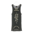 CHROME HEARTS(クロムハーツ) サイズ:S OLD ×KYOSUKE HIMURO CROSS PRINT TankTop オールド ×氷室京介 フロントクロス プリント ノースリーブカットソー タンクトップ ブラック【中古】【程度B】【カラーブラック】【取扱店舗BRINGアメリカ村店】(4)