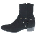 SAINT LAURENT PARIS(サンローランパリ) サイズ:42 ワイアットハーネスリング スウェードレザーブーツ ブラック 496880【中古】【程度...