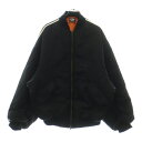 BALENCIAGA(バレンシアガ) サイズ:44 23SS ×adidas MA-1 SIDE LINE BOMBER JACKET アディダス サイドライン ボンバージャケット ブラック 725335【中古】【程度B】【カラーブラック】【オンライン限定商品】