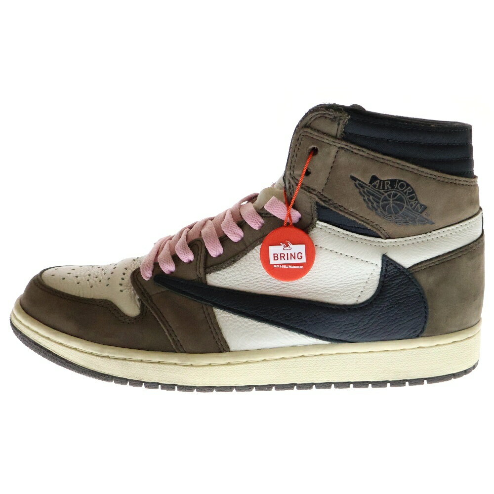 NIKE(ナイキ) サイズ:28.0cm ×TRAVIS SCOTT AIR JORDAN 1 RETRO HIGH OG TS SP トラヴィススコット エアジョーダン1 レトロ ハイカット スニーカー ブラウン US10/28.0cm CD4487-100【中古】【程度B】【カラーブラウン】【取扱店舗BRING KICKS】