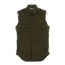 JOHN LAWRENCE SULLIVAN(ジョンローレンスサリバン) サイズ:34 カットオフミリタリーノースリーブシャツ カーキ 3A002'12-21【中古】【程度B】【カラーグリーン】【オンライン限定商品】