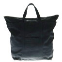 CHROME HEARTS(クロムハーツ) CANVAS TOTE UA25周年 クロスパッチ付き レザー切り替えキャンバストートバッグ ブラック【中古】【程度...