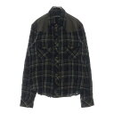 CHROME HEARTS(クロムハーツ) サイズ:SM WESTN ウエスタンボタン フローラルクロスボタン ヨーク切替 ガーゼチェック長袖シャツ クロスパッチ付 グリーン【中古】【程度A】【カラーグリーン】【取扱店舗AWESOME原宿店】