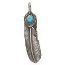 goro's(ゴローズ) 【オールド】上銀銀縄ターコイズ特大フェザー 左向き ペンダントトップ シルバー【中古】【程度B】【カラーシルバー】【取扱店舗原宿】(4)