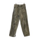 NVRFRGT(ネバーフォーゲット) サイズ:1 STUDIOUS 別注 3D TWISTED WIDE LEG JEANS BLEACHED EXST251P03 ブリーチド ツイステッド ワイドレグワイドデニムパンツ グレー【中古】【程度B】【カラーグレー】【取扱店舗新宿】