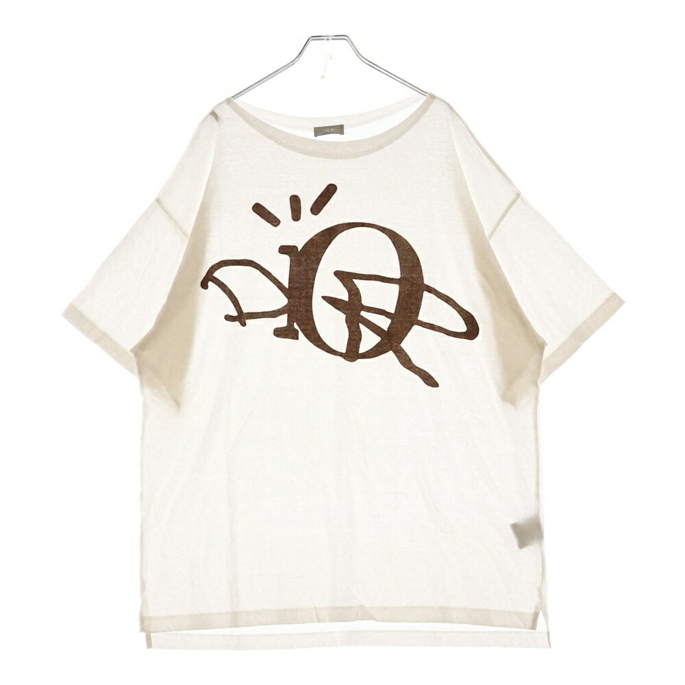 DIOR(ディオール) サイズ:M 22AW ×Travis Scott Cactus Jack カクタスジャック フロントプリント クルーネック 半袖Tシャツ ホワイト 283J632A0752【中古】【程度B】【カラーホワイト】【取扱店舗BRING梅田茶屋町店】