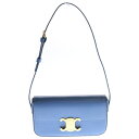 CELINE(セリーヌ) クロード ショルダーバッグ トリオンフ ライトブルー レザー レディース【新古品/中古】【程度S】【カラーブルー】【取扱店舗新宿】(4)