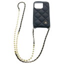 CHANEL(シャネル) ココマーク金具付 iPhone14 Pro チェーンショルダースマホケース ブラック【中古】【程度B】【カラーブラック】【取扱店舗BRING京都河原町店】