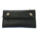CHROME HEARTS(クロムハーツ) WAVE ウェーブ レザーウォレット 財布 ブラック BCA375【新古品/中古】【程度S】【カラーブラック】【取扱...