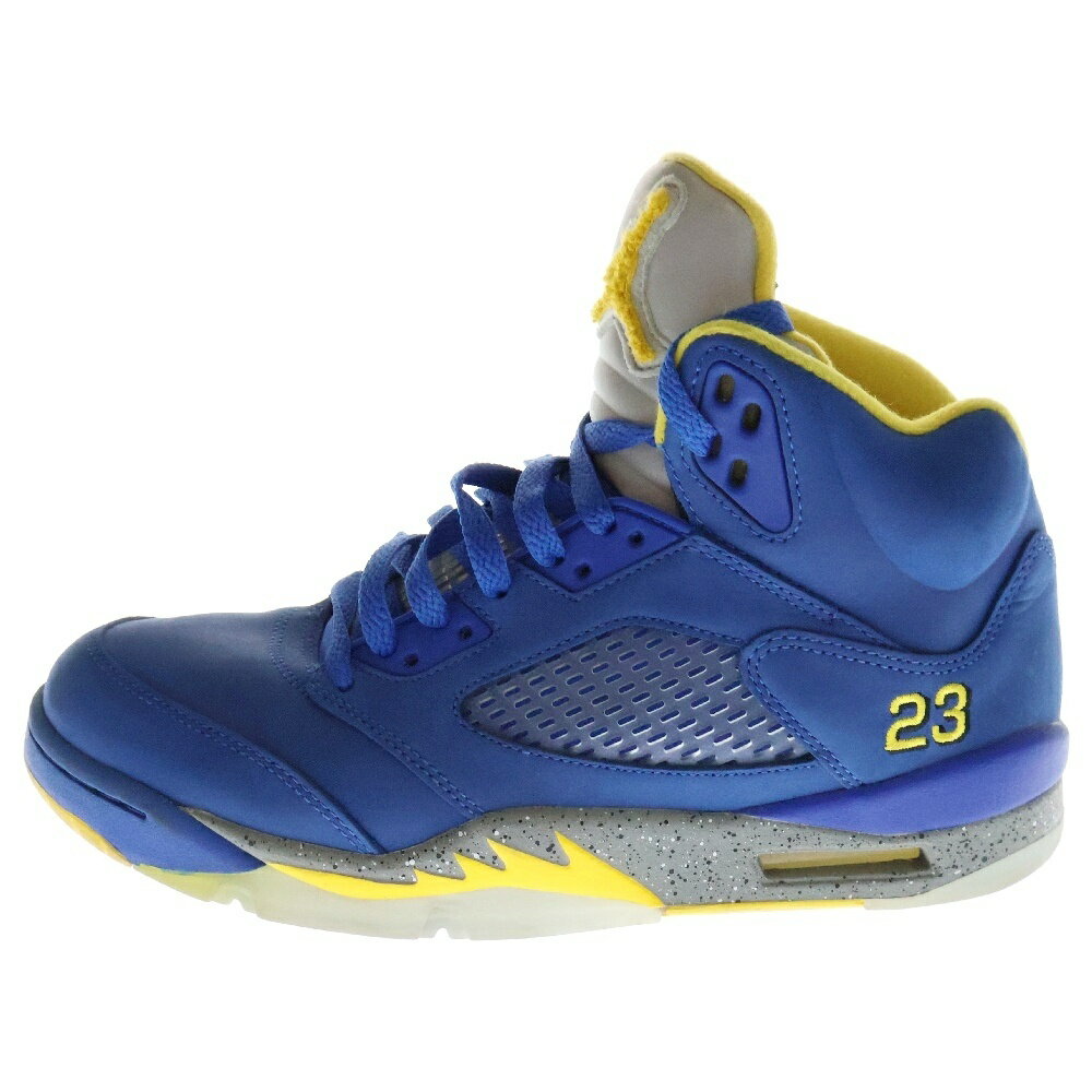 NIKE(ナイキ) サイズ:26.0cm AIR JORDAN 5 JSP Laney エア ジョーダン 5 JSP レイニー ハイカットスニーカー ブルー/イエロー US8/26cm CD2720-400【中古】【程度B】【カラーブルー】【オンライン限定商品】