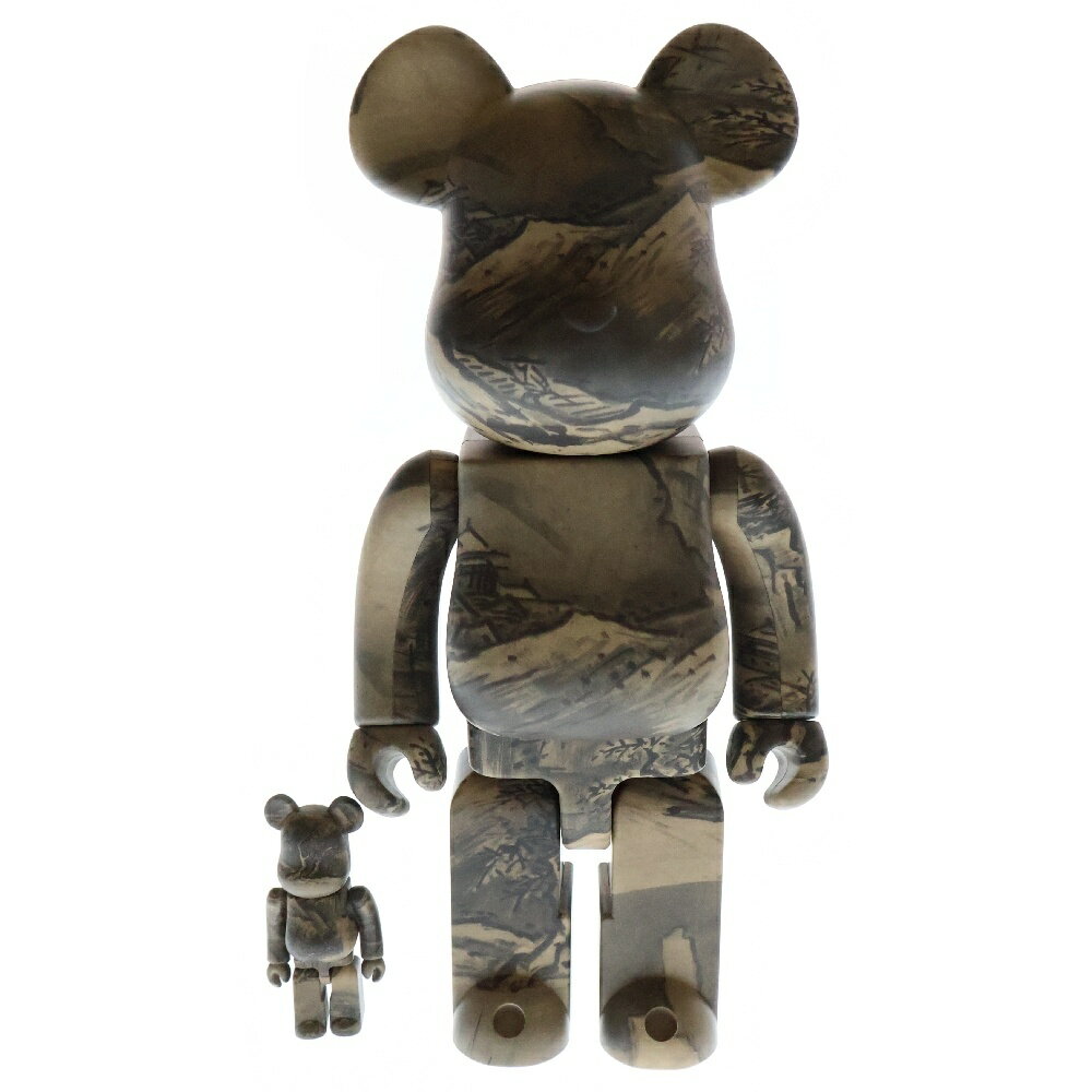 MEDICOM TOY(メディコムトイ) サイズ:100%/400% BE@RBRICK 雪舟 国宝 「秋冬山水図（冬景図）」100%&400% ベアブリック フィギュア 人形 ブラウン【新古品/中古】【程度S】【カラーブラウン】【取扱店舗BRING仙台店】