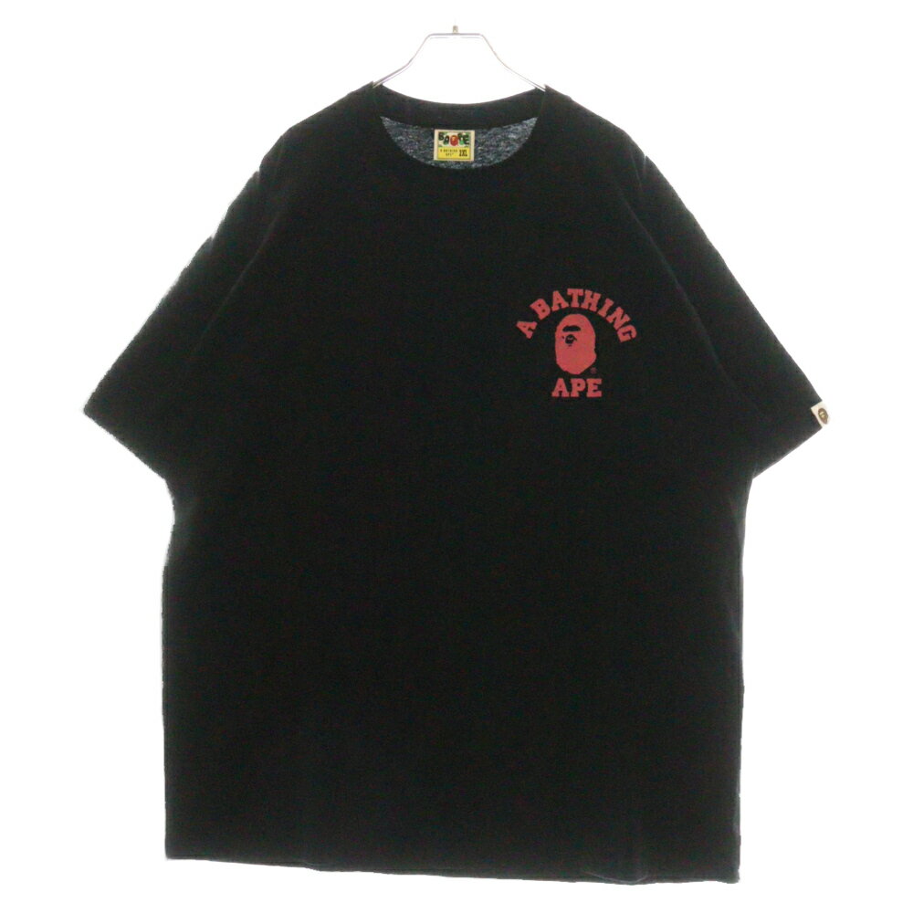 A BATHING APE(アベイシングエイプ) サイズ:2XL ABC CAMO COLLEGE ATS TEE ABC カモ カレッジ ATS 半袖Tシャツカットソー ブラック【新古品/中古】【程度S】【カラーブラック】【取扱店舗BRING京都河原町店】