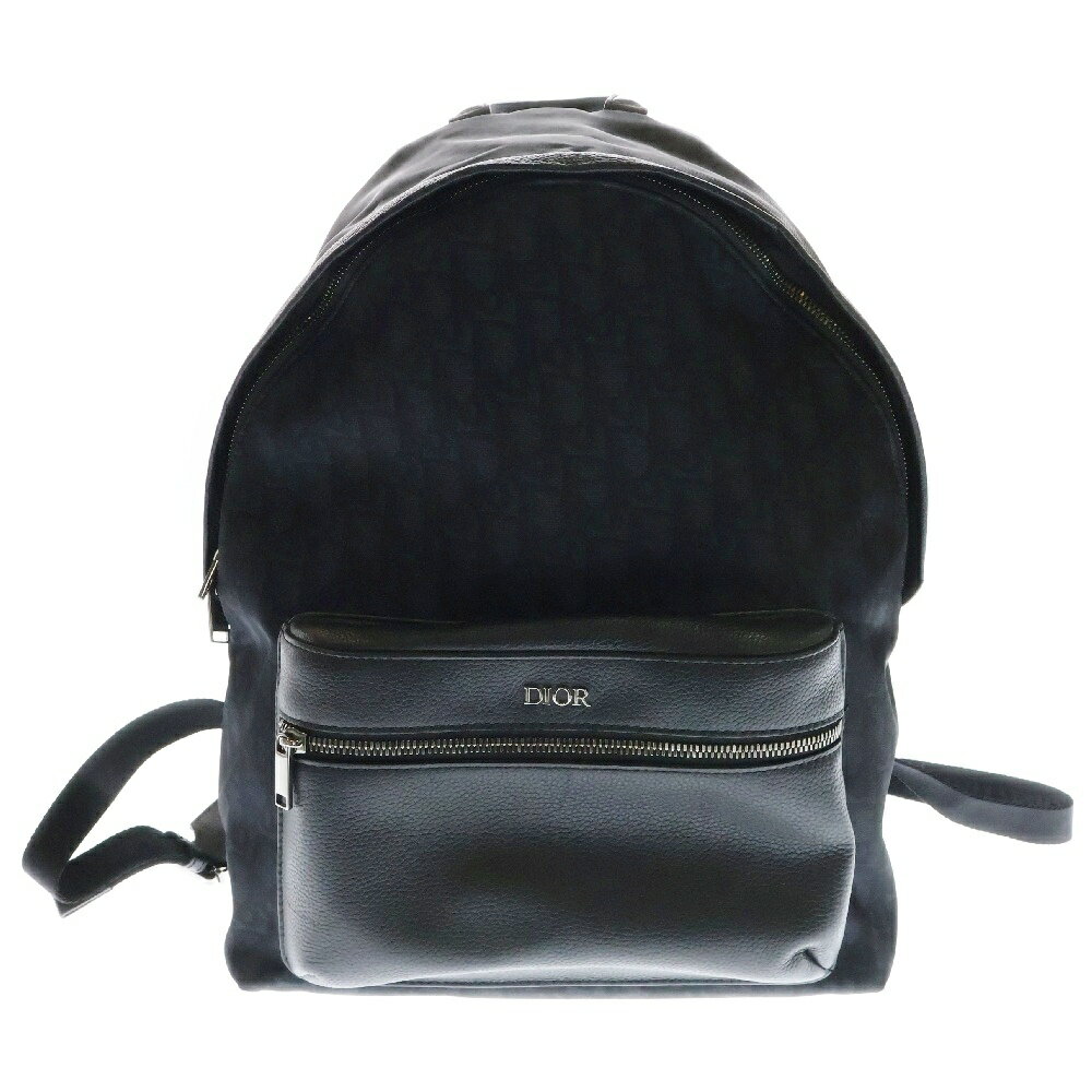 Christian Dior(クリスチャンディオール) サイズ:- オブリーク バックパック ブラック レザー×ナイロン..