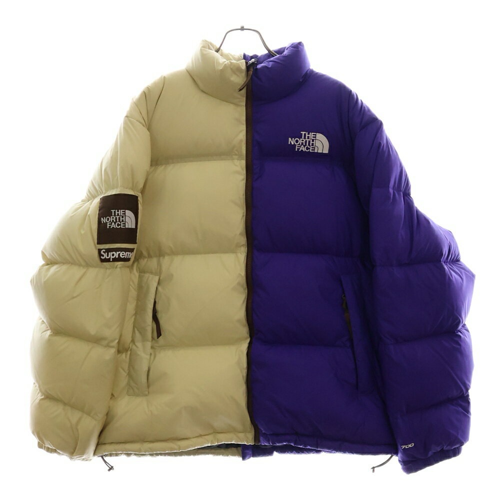 楽天ブランド買取・販売　BRINGSUPREME（シュプリーム） サイズ:XL 24SS×THE NORTH FACE Split Nuptse Jacket スプリットヌプシ ダウンジャケット ホワイト/パープル ND02400I【新古品/中古】【程度S】【カラーホワイト】【オンライン限定商品】