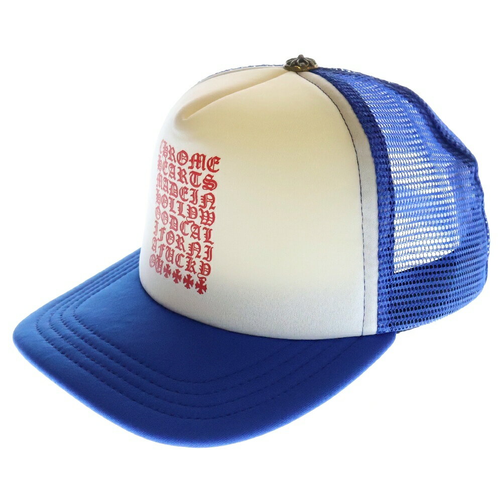 CHROME HEARTS(クロムハーツ) Vertical Logo Trucker Cap ヴァーティカルロゴ メッシュキャップ ブルー/ホワイト【中古】【...