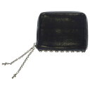 CHROME HEARTS(クロムハーツ) 3 SIDE ZIP 3サイドジップ サイドピラミッドスタッズレザーウォレット財布 ブラック/シルバー 国内インボイ...