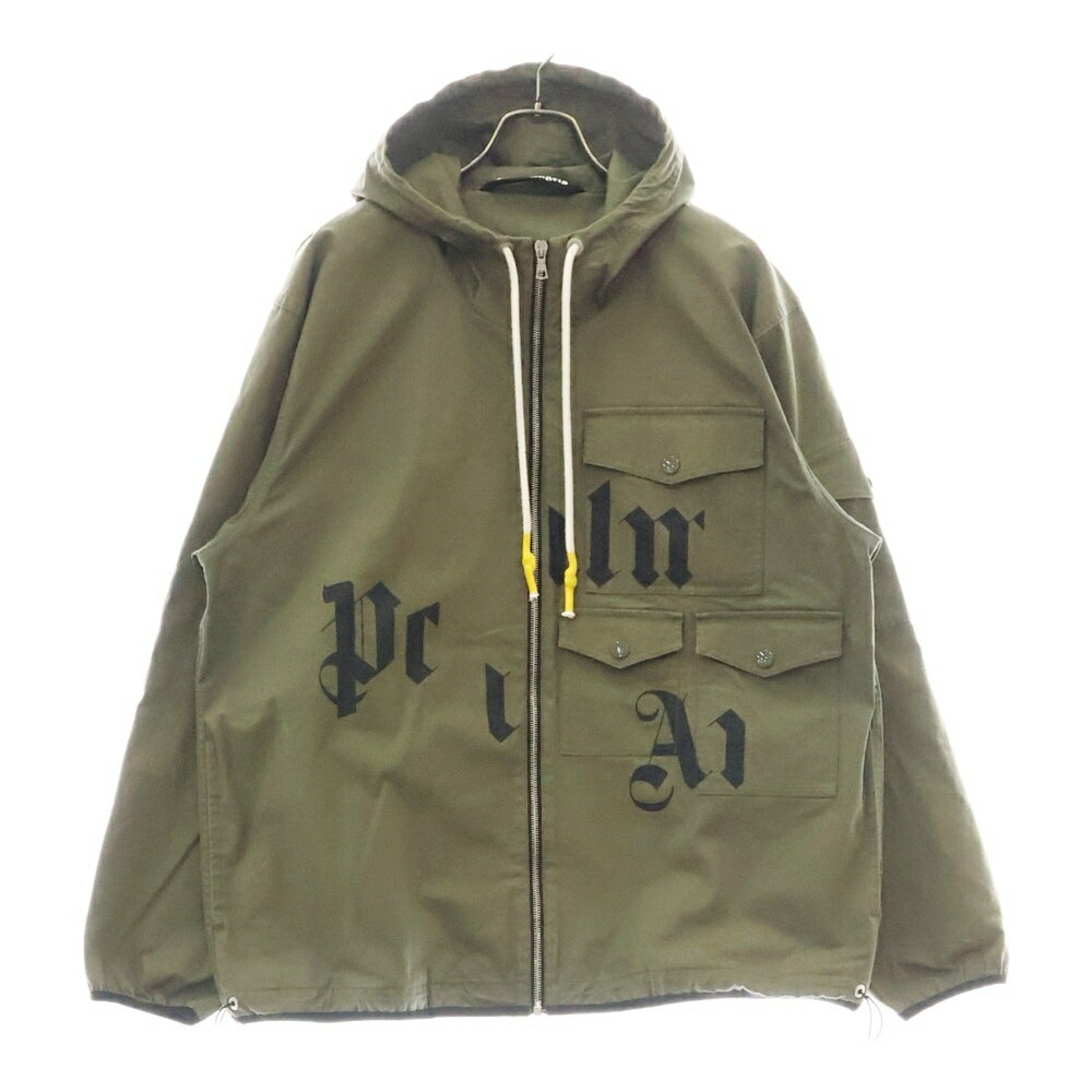 Palm Angels(パームエンジェルス) サイズ:M 21SS Broken Logo ブロークン ロゴ ジャケット マウンテンパーカー カーキ PMEB009R21FAB001【中古】【程度A】【カラーグリーン】【オンライン限定商品】
