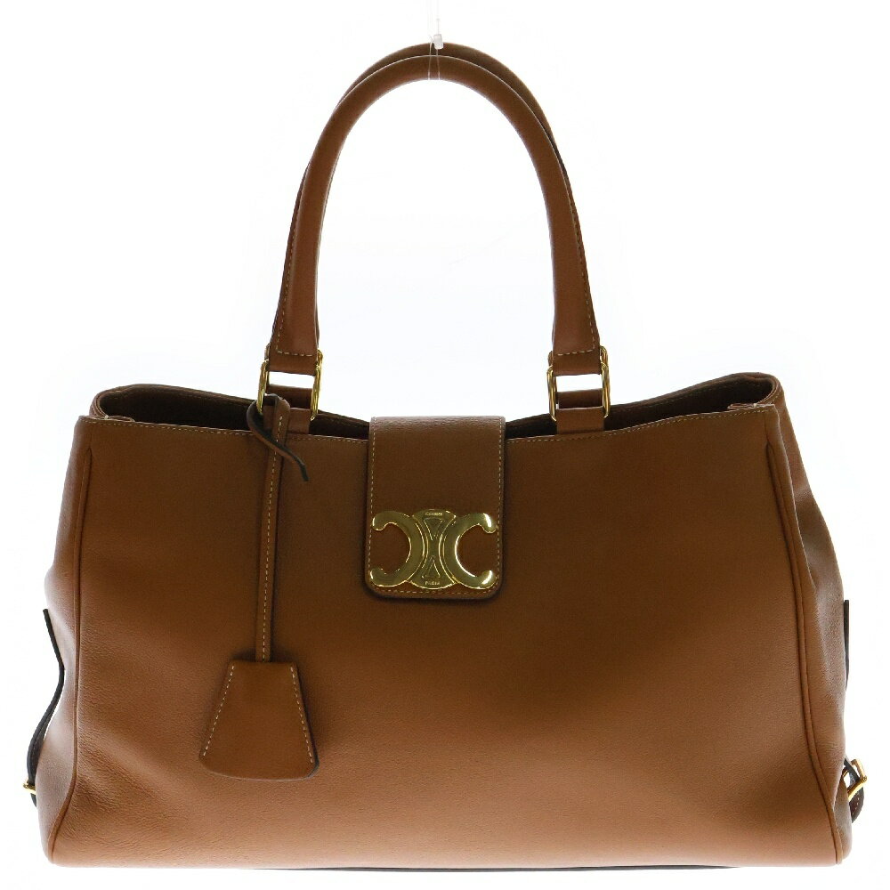CELINE(セリーヌ) アポリーヌ ミディアム トリオンフ ブラウン レザー ゴールド金具 2WAY ハンドバッグ ショルダーバッグ【新古品/中古】【程度S】【カラーブラウン】【取扱店舗渋谷】のサムネイル