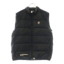 AAPE BY A BATHING APE(エーエイプバイアベイシングエイプ) サイズ:XXL ラバーワッペン ロゴプリント ナイロン ジップアップ ダウンベス...