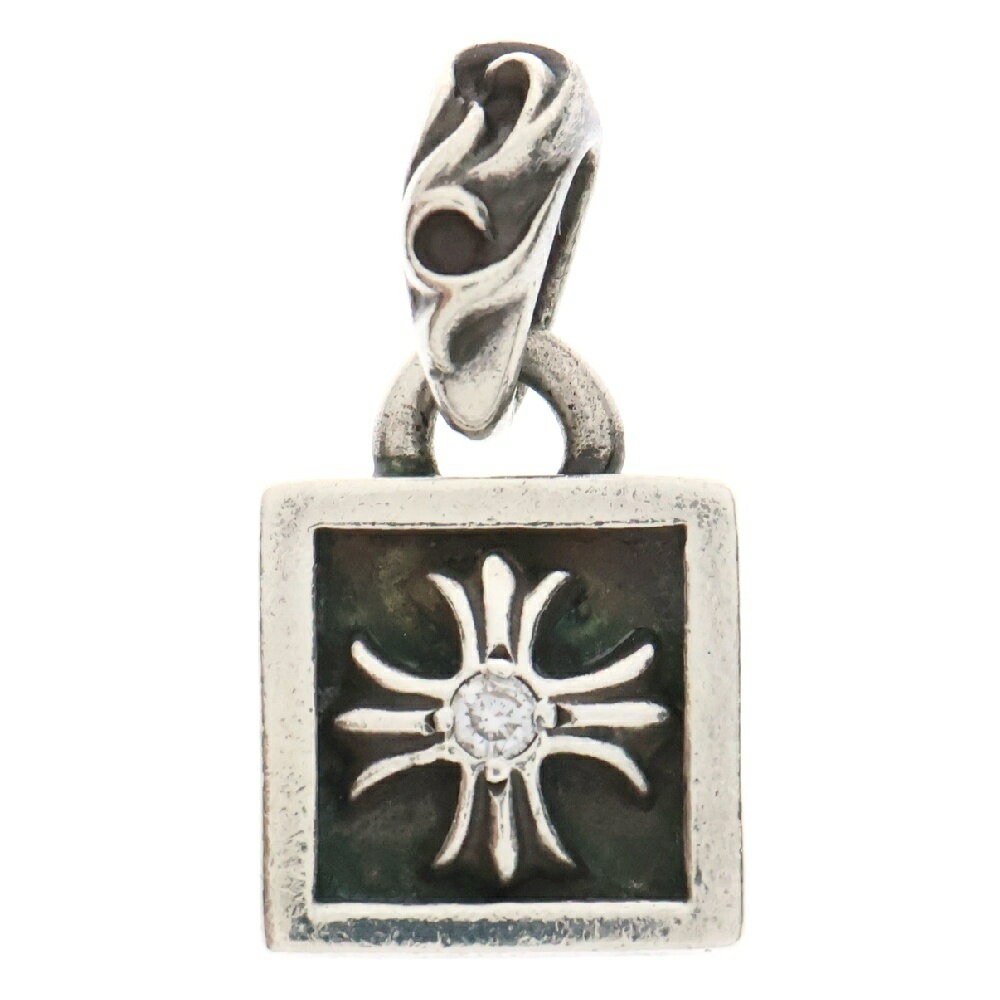 CHROME HEARTS(クロムハーツ) FRAMED CH PLUS AFTER 1DIA フレームドCHプラスアフター1ダイヤ/チャーム/シルバーネックレストップ【中古】【程度B】【カラーシルバー】【取扱店舗BRING札幌店】