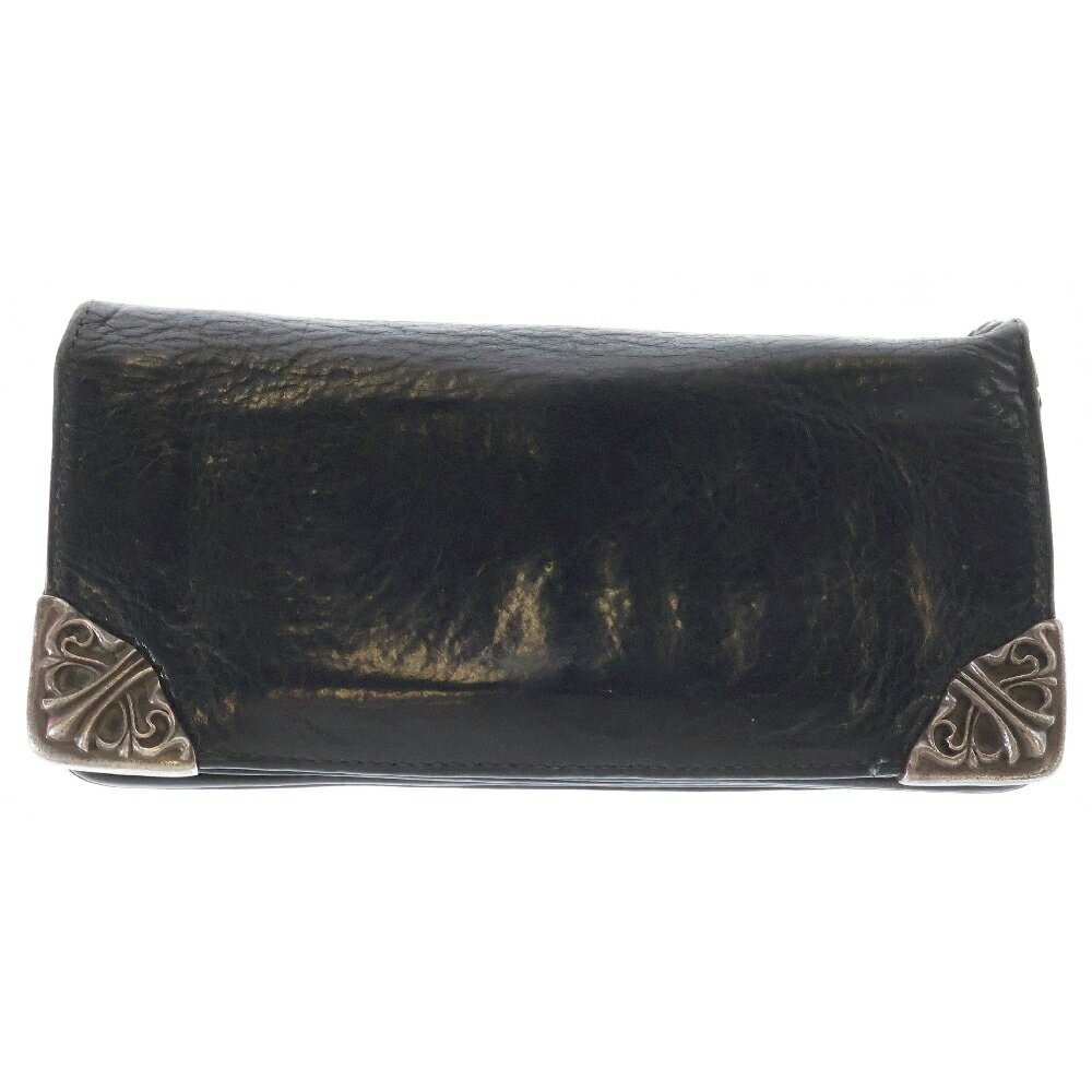 CHROME HEARTS(クロムハーツ) LNG SNGL FLD TIPS シングルフォールド レザーウォレット 財布 ブラック BCA380【中古】【程度B】【カラーブラック】【取扱店舗渋谷】