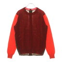 TAO COMME des GARCONS(タオコムデギャルソン) サイズ:M 23AW ウール切替 背面ボタン セーター レッド/ブラウン レディース TL-N001【中古】【程度B】【カラーレッド】【オンライン限定商品】