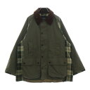 Barbour(バブアー) サイズ:1 × YOKE BROKEN BEAUFORT ×ヨーク 裏地チェック ダブルジップナイロンジャケット ブルゾン カーキ 231MCAS056【中古】【程度B】【カラーグリーン】【オンライン限定商品】