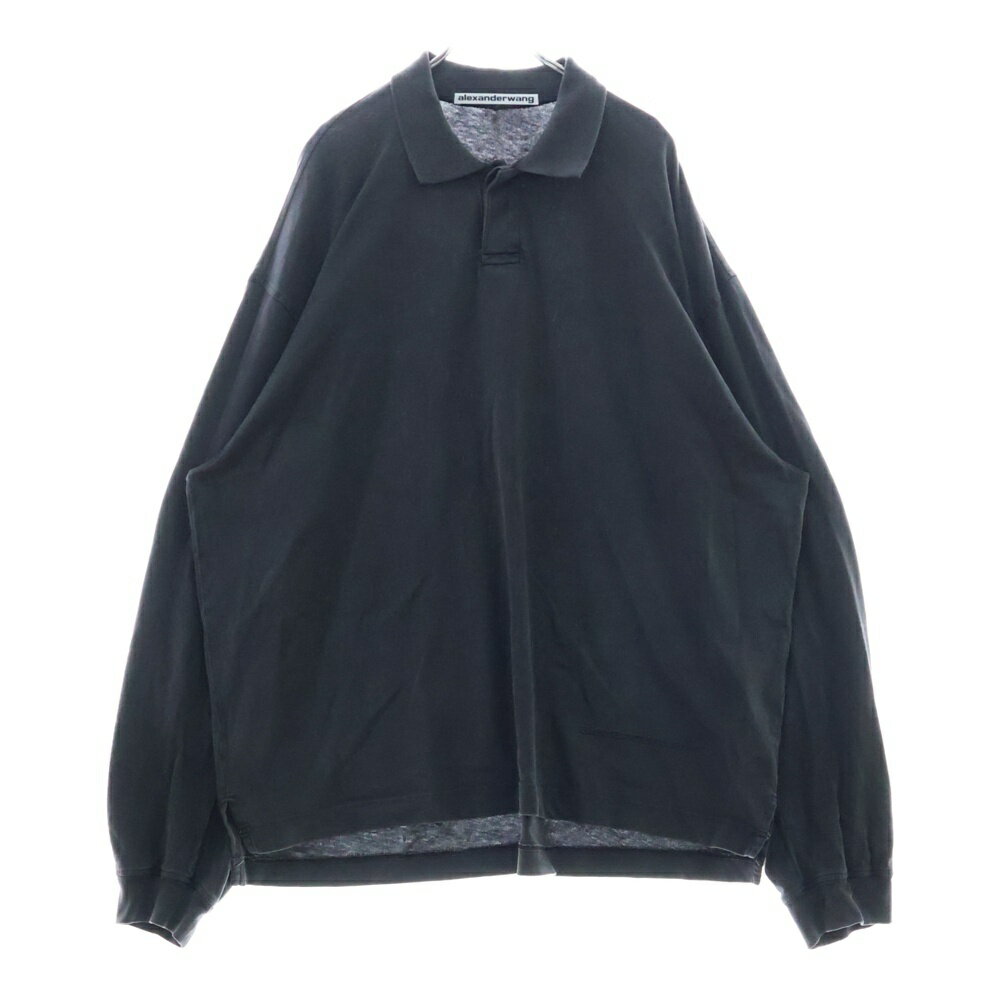 ALEXANDER WANG(アレキサンダーワン) サイズ:L Long Sleeve Polo アッシュ加工 ロングスリーブ ポロシ..