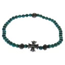 CHROME HEARTS(クロムハーツ) 4mm BEAD ターコイズ ビーズブレスレッド ブルー/シルバー【中古】【程度B】【カラーブルー】【取扱店舗OneStyle新宿店】(4)